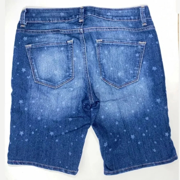 Sonoma denim bermuda shorts stretch star print size 4 casual - Picture 3 of 4